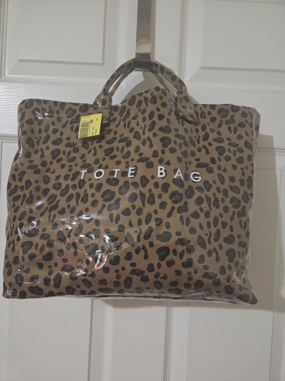 Leopard Print Tote Bag - Brown/Black